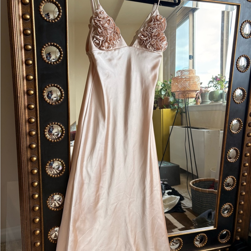 Elegant Pink Satin Slip Dress